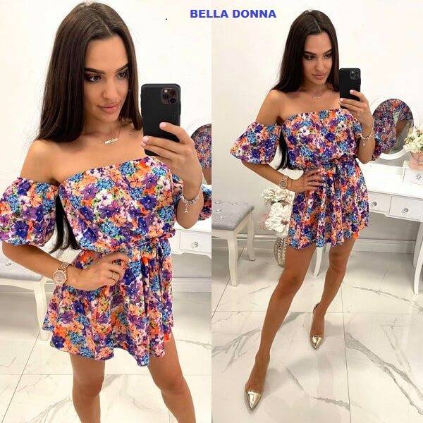 floral off the shoulder romper