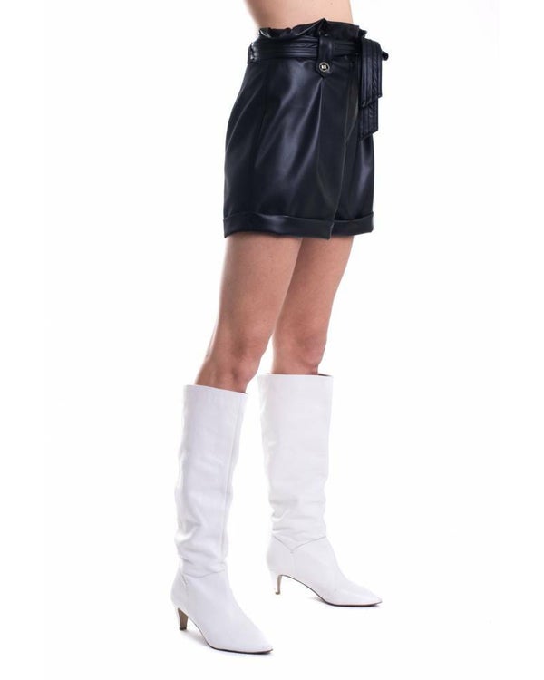 SHORTS ECO-LEATHER AND TECNICAL FABRIC WITH BELT