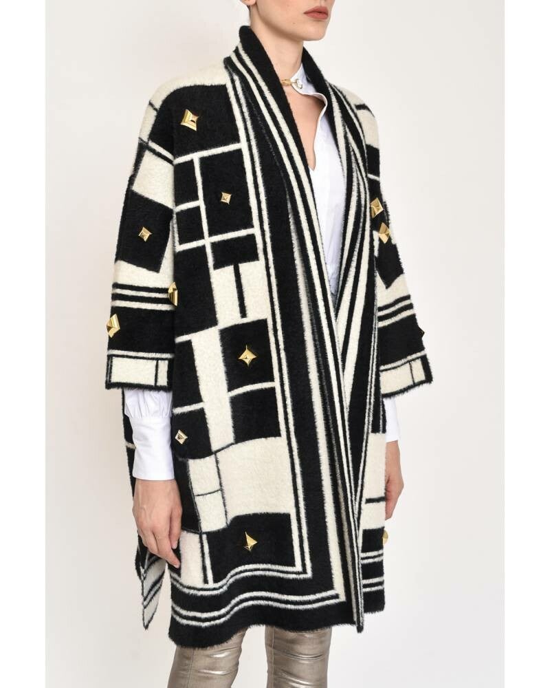 CHECKED CARDIGAN WITH STUDS  LIMITED EDITION