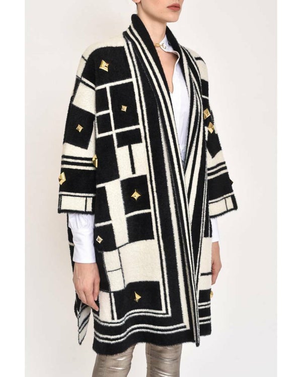 CHECKED CARDIGAN WITH STUDS  LIMITED EDITION