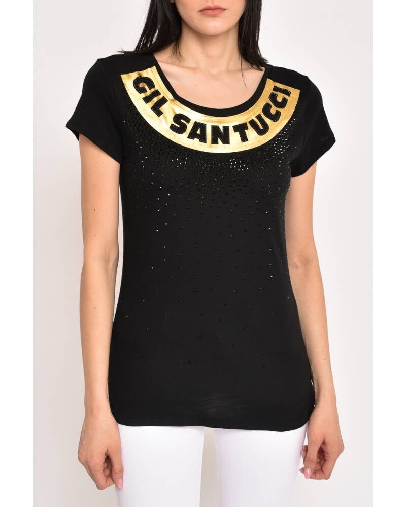NEW!!! T-SHIRT WITH PRINT AND STRASS APPLICATIONS
