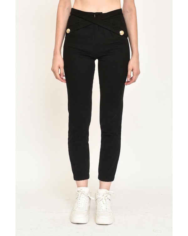TROUSERS WITH CROSSED DETAIL