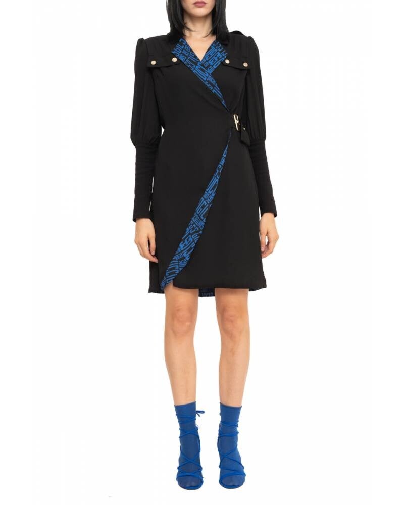 CROSSOVER DRESS WITH LOGO LINING