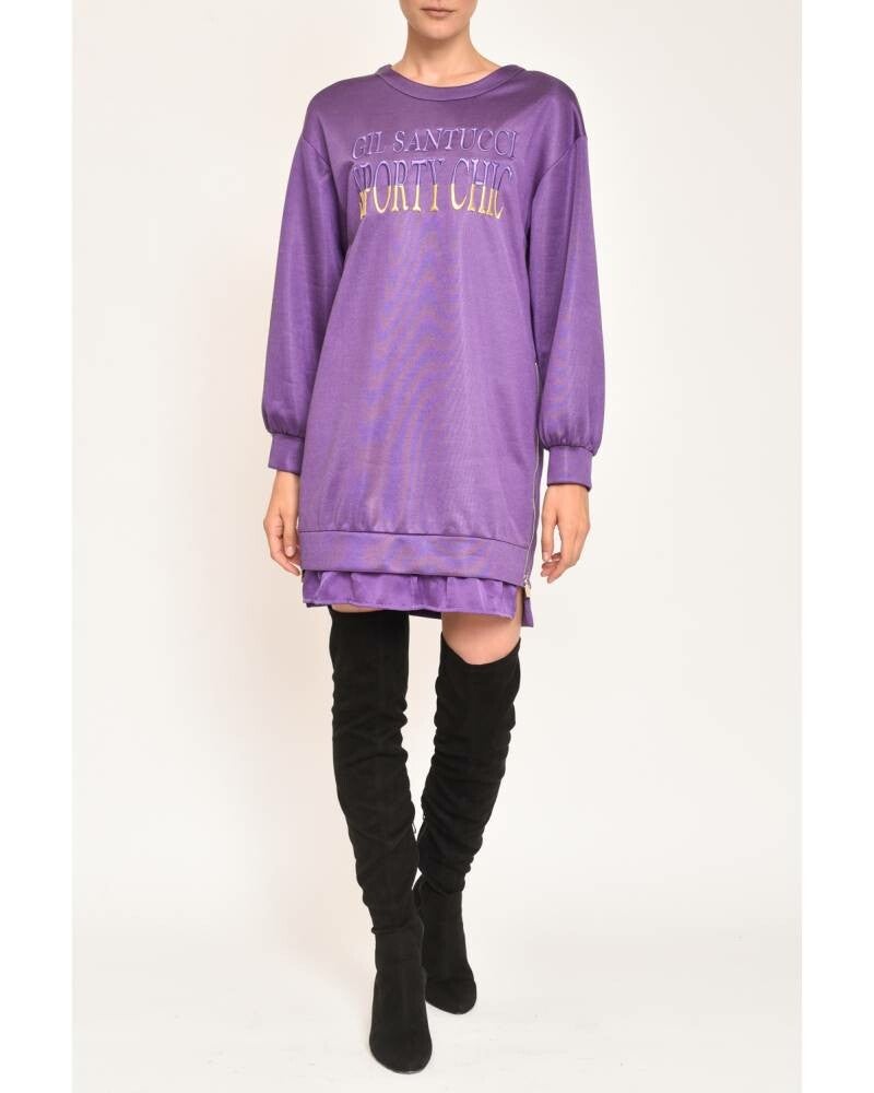 SWEATSHIRT DRESS WITH EMBROIDERY