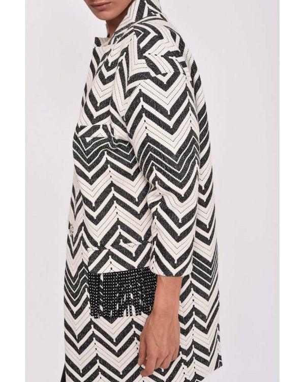 COAT WITH GEOMETRIC PRINT
