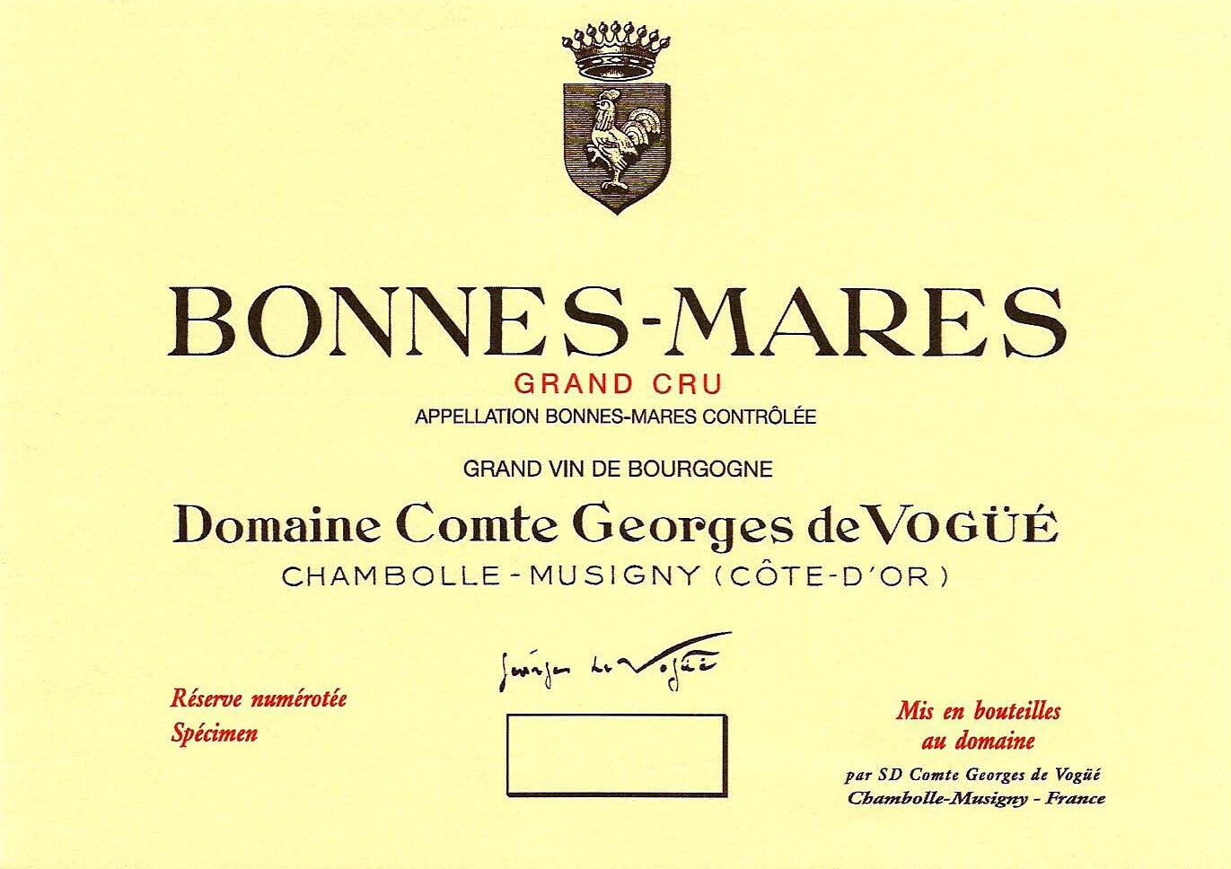 Bonnes Mares Grand Cru 2023 Comte Georges de Vogüé CBO/3x75cl