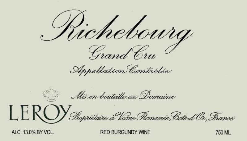 Richebourg Grand Cru Domaine Leroy