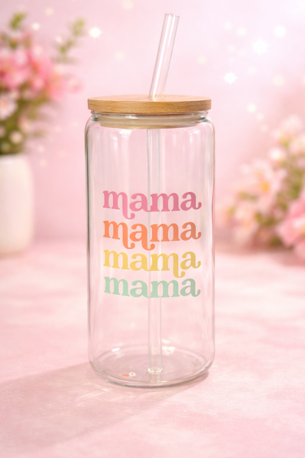Groovy Mama Glass Tumbler 16oz