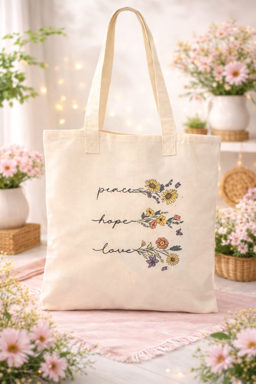 Peace, Hope, & Love Tote