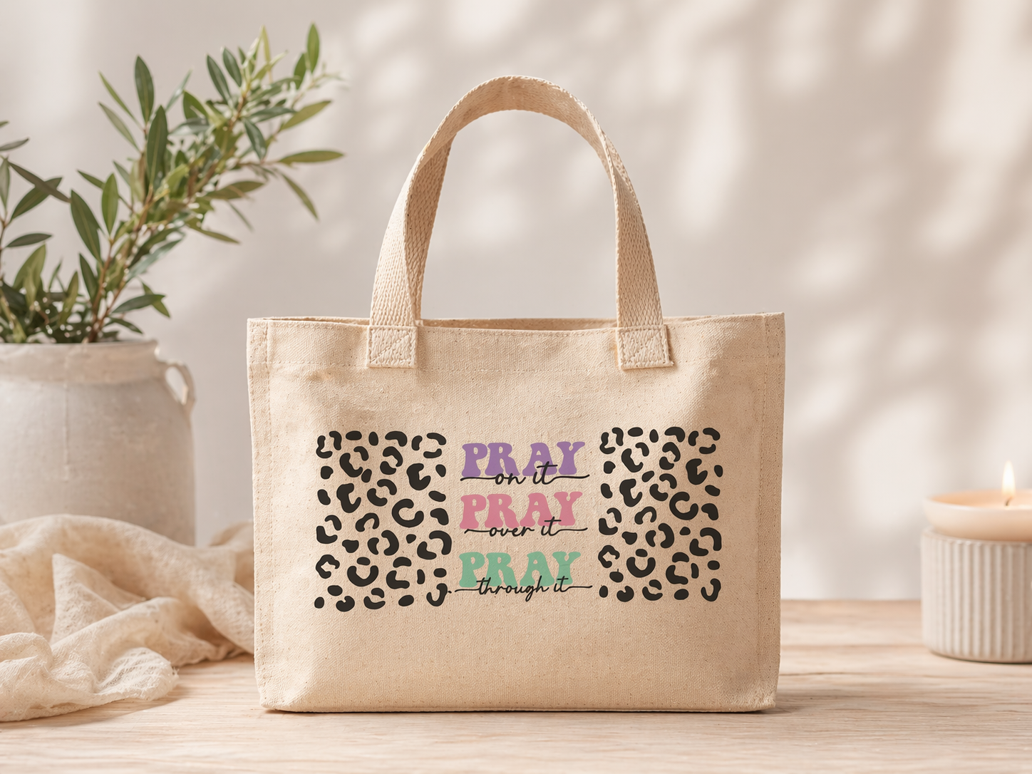 Pray On It Small Canvas Tote