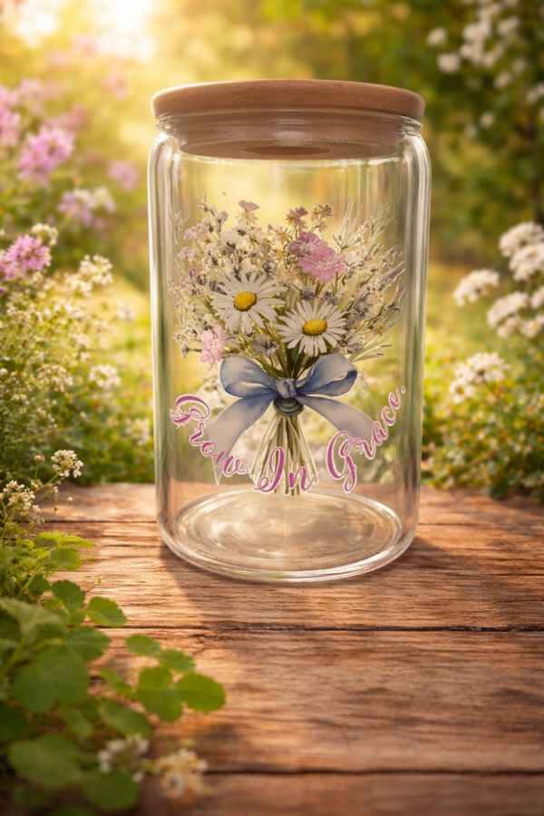 Grow In Grace Glass Tumbler 16oz