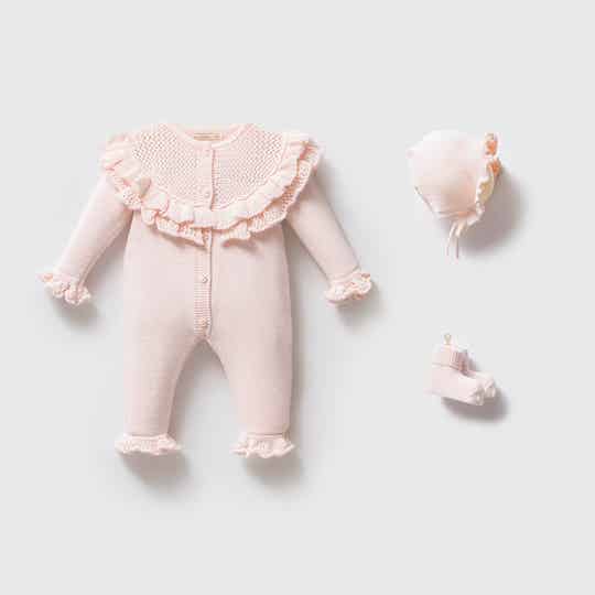 Lisa set Licht Roze/Crème - 3 delig - 0-3 maanden