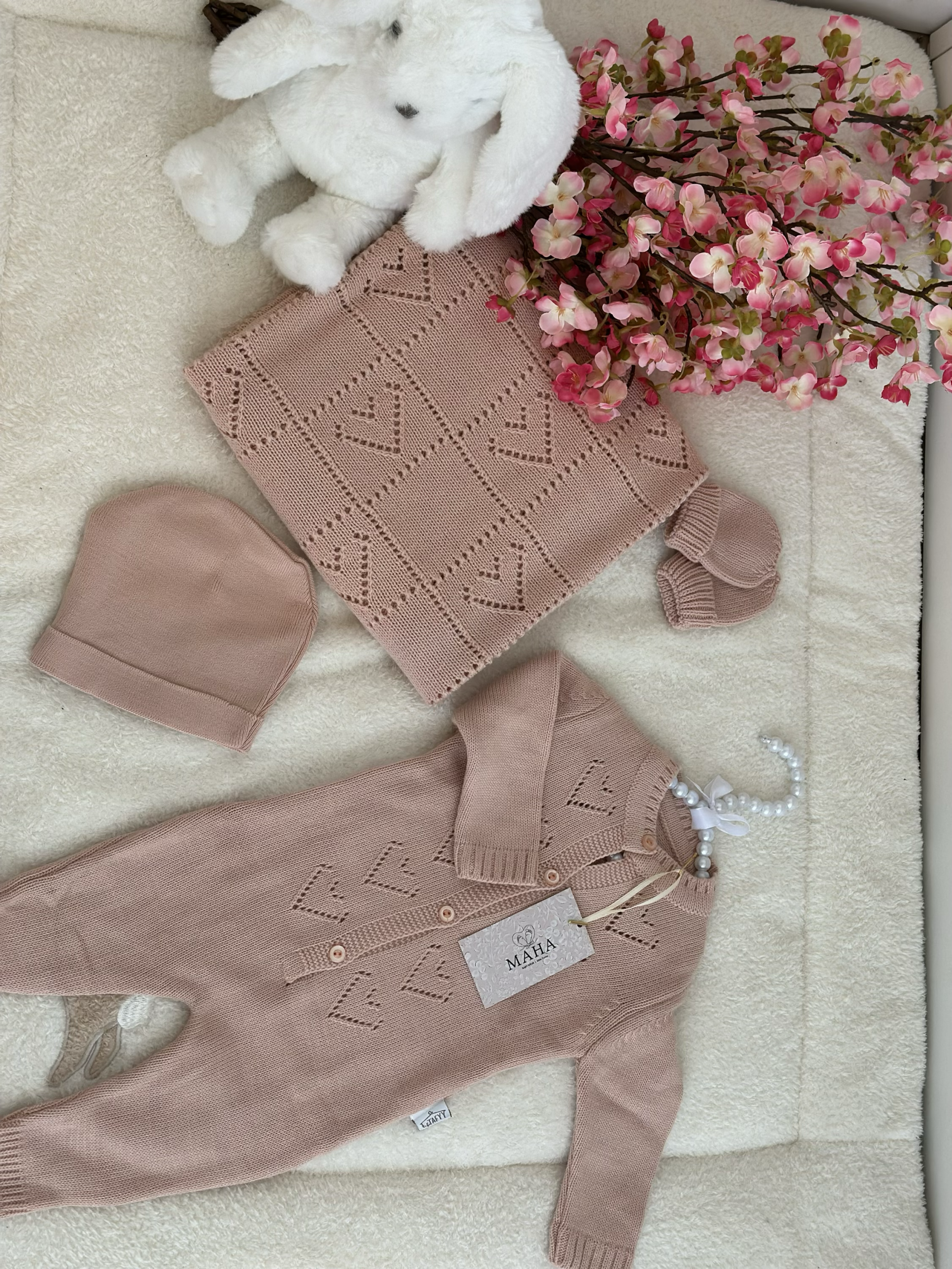 Heart set zalm - 4 delig - 3-6 maanden