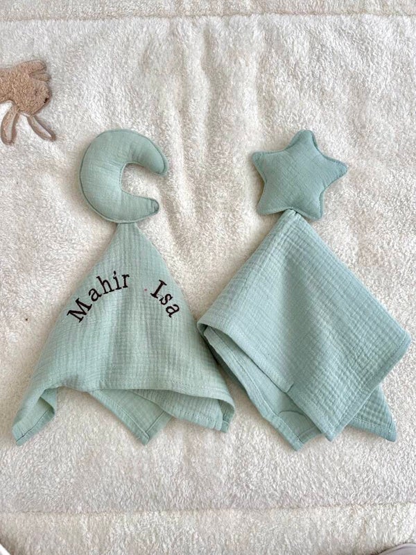 Knuffeldoek maan & ster - personaliseerbaar