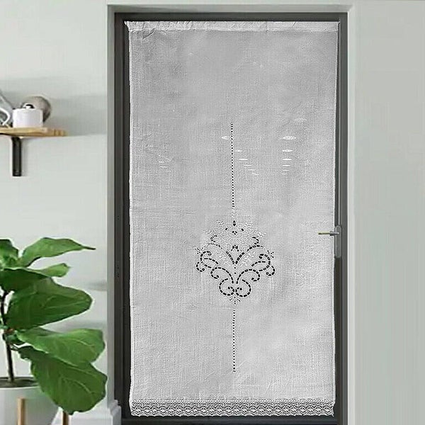 CORTINA TERGAL BORDADA ESCUDO FLOR