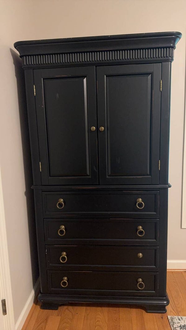 TALL BLACK ARMOIRE