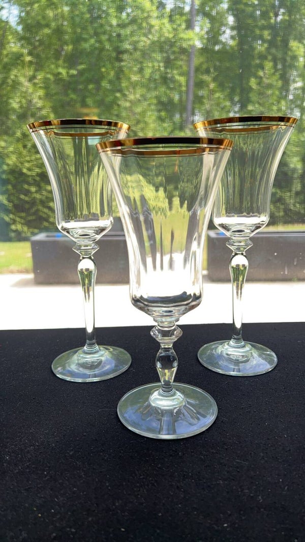 MIKASA GOLD RIMMED GOBLETS