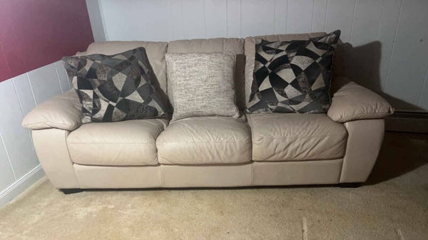 TAN ITALIAN LEATHER SOFA