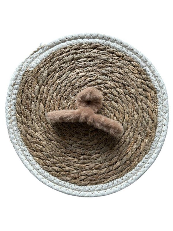 Fluffy haarklem - basic bruin