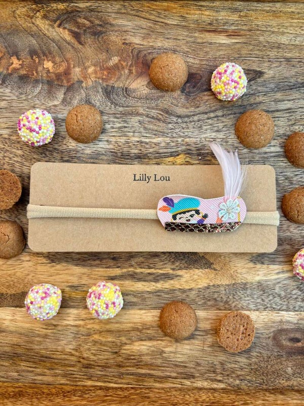 Elastisch haarbandje met pietenmuts