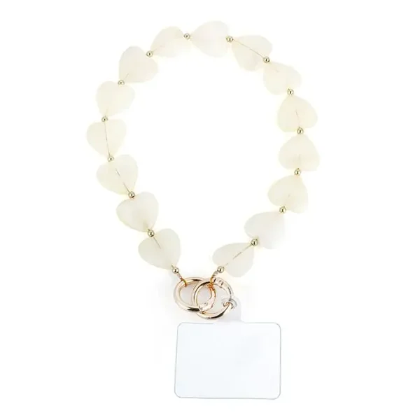 Telefoonkoord hartjes - white