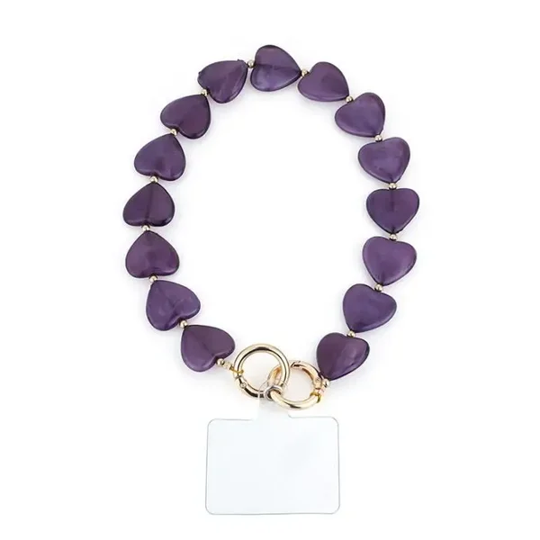 Telefoonkoord hartjes - purple