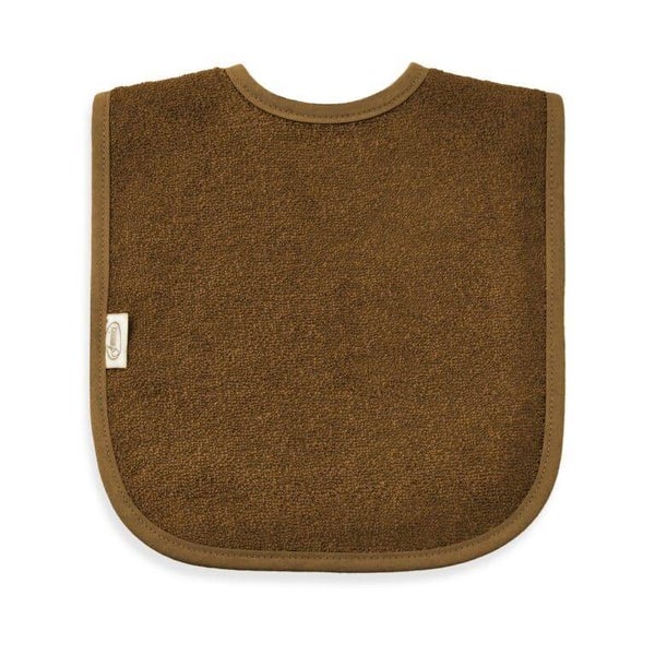 Slab van badstof met klittenband - bruin (optioneel met naam)