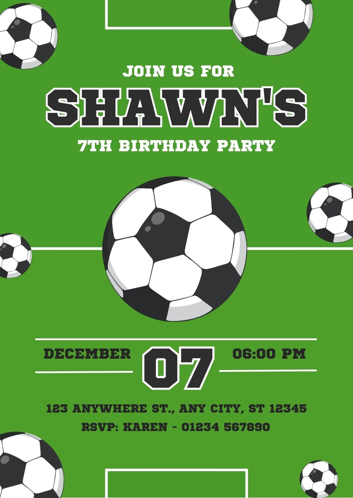 Birthday Party Invitations - Football