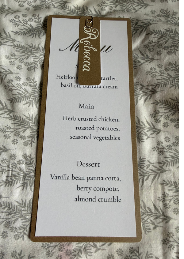 Menu/Place Setting
