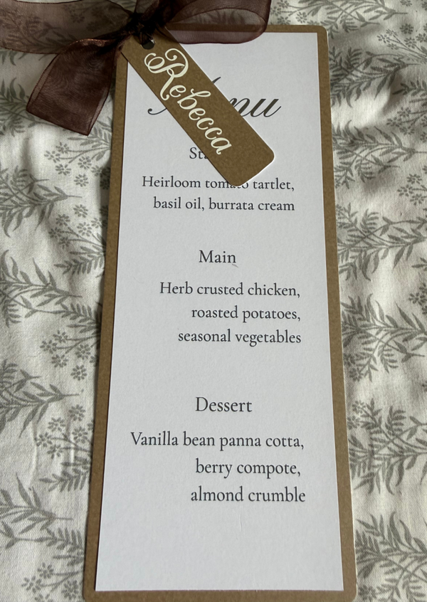Menu/Place Setting with Ribbon