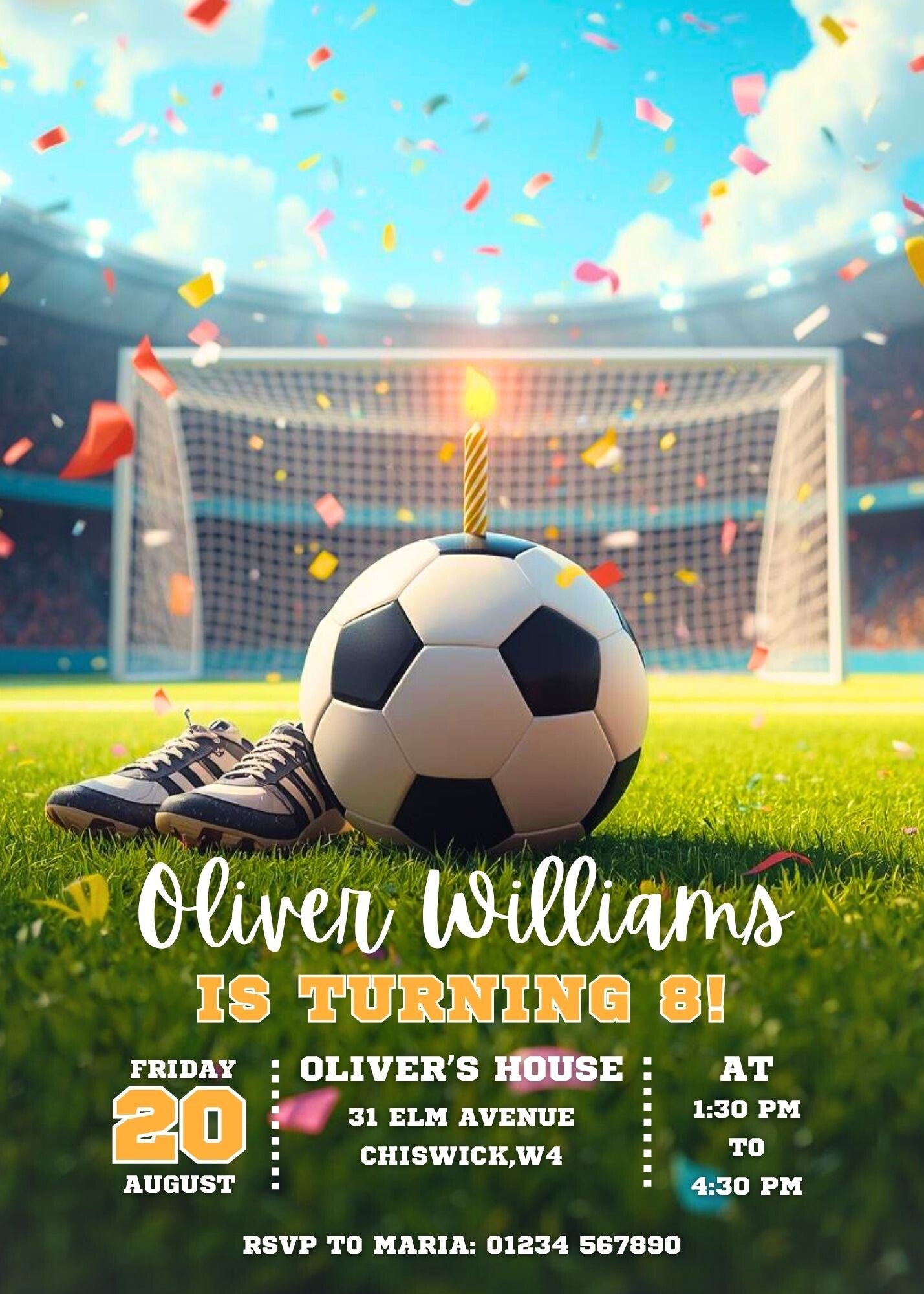 Football Birthday Party Invitations