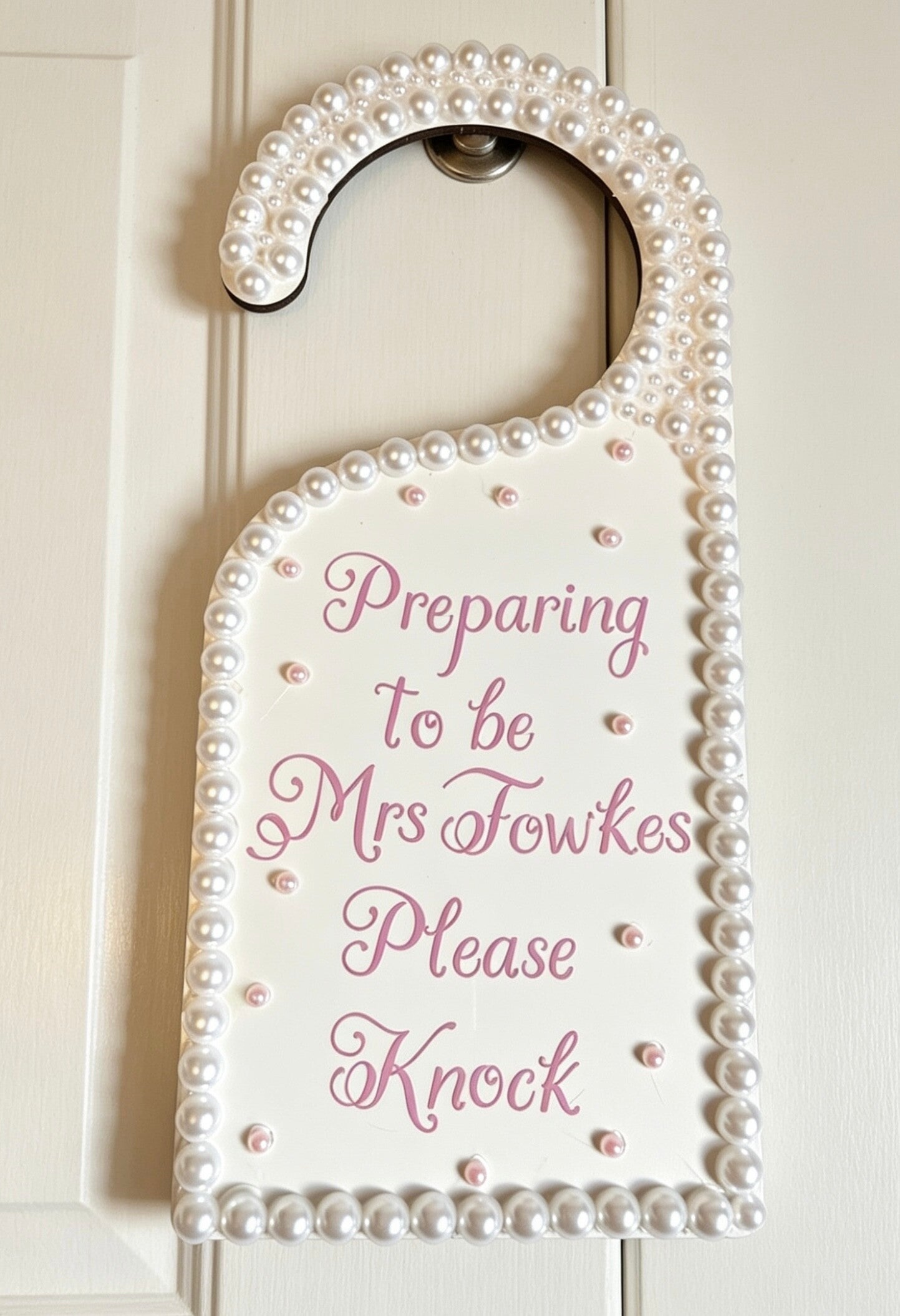 Bridal door hanger ... please knock