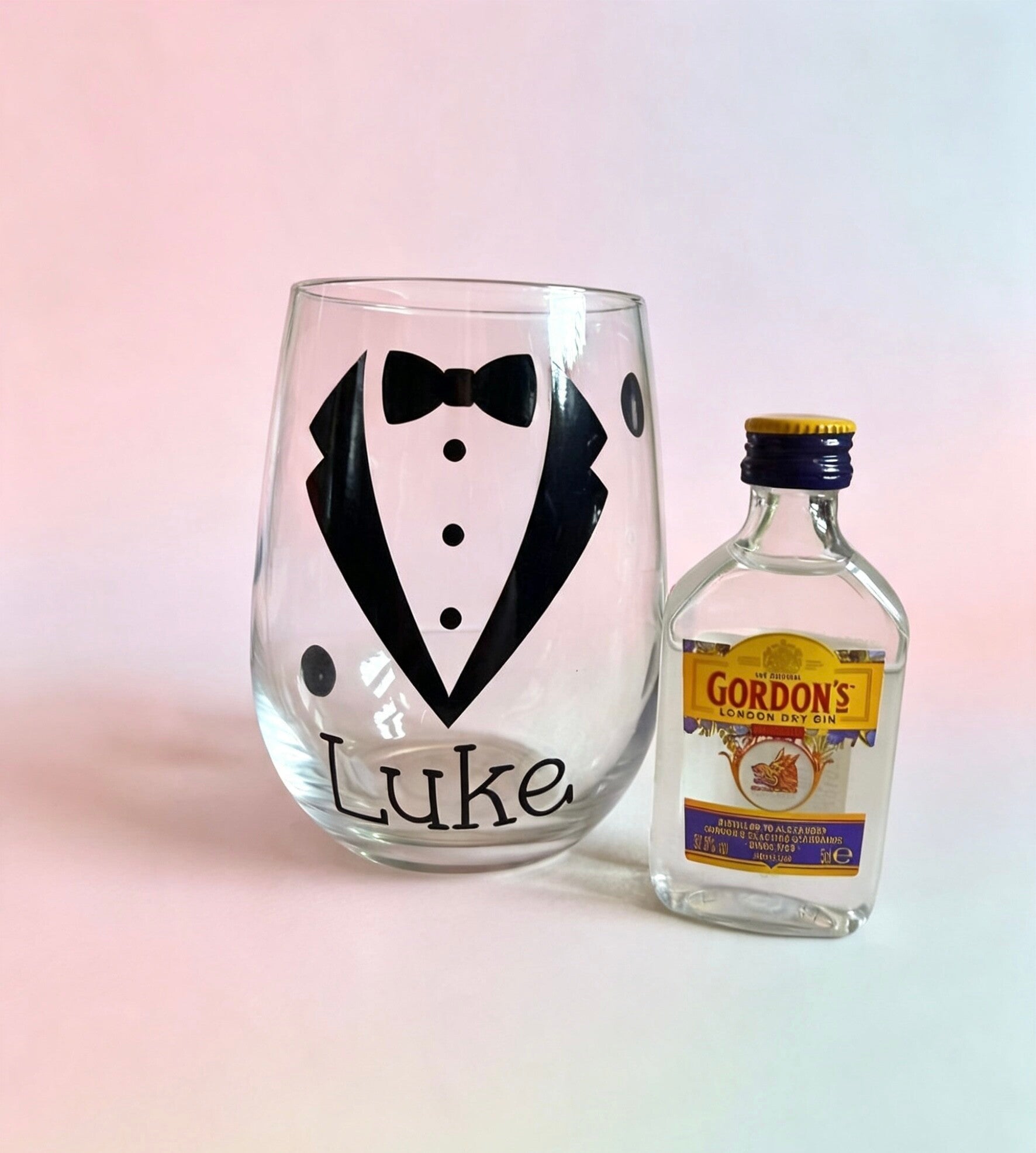 Personalised Glass and Miniature bottle
