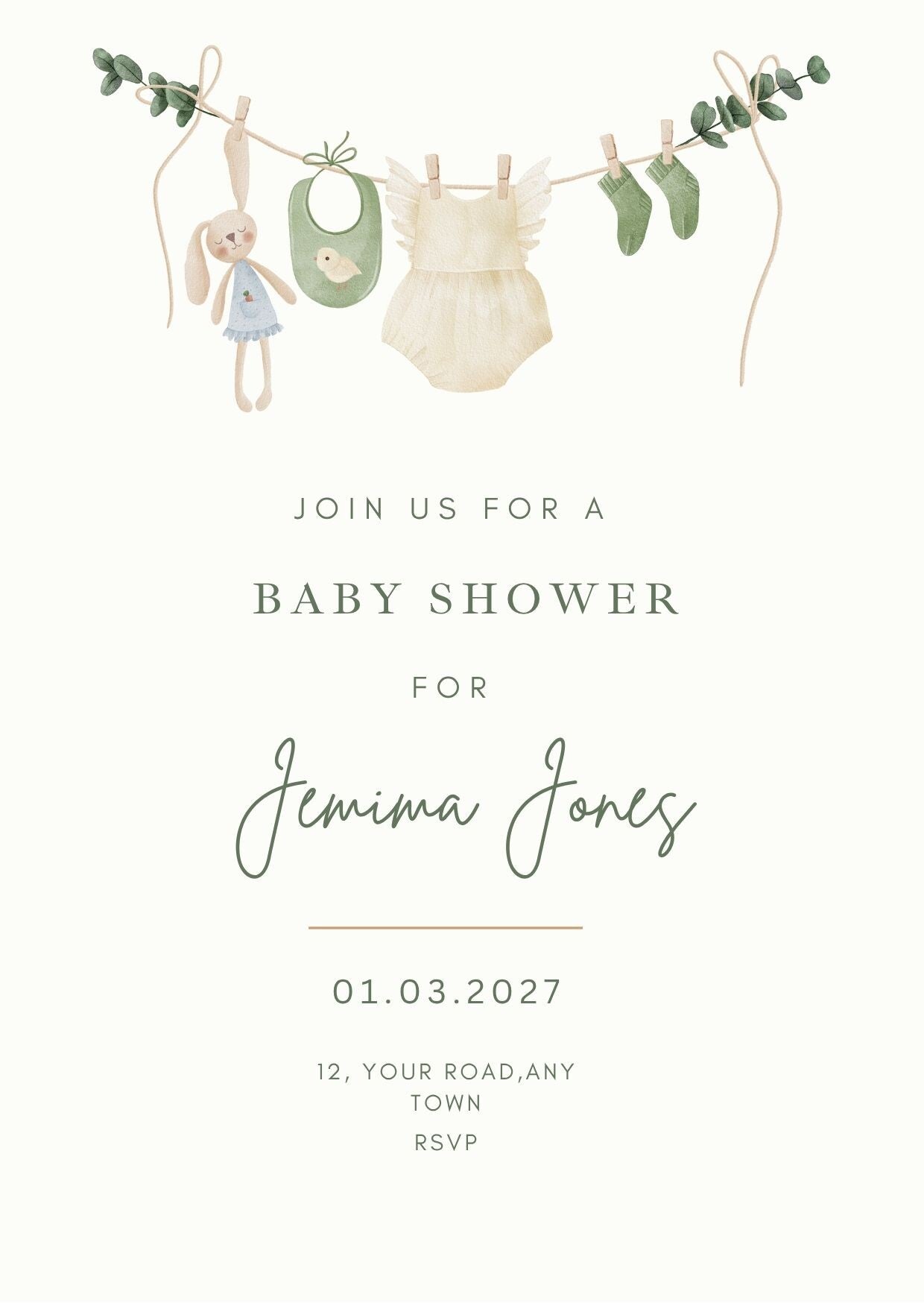 Baby Shower - sweet little line