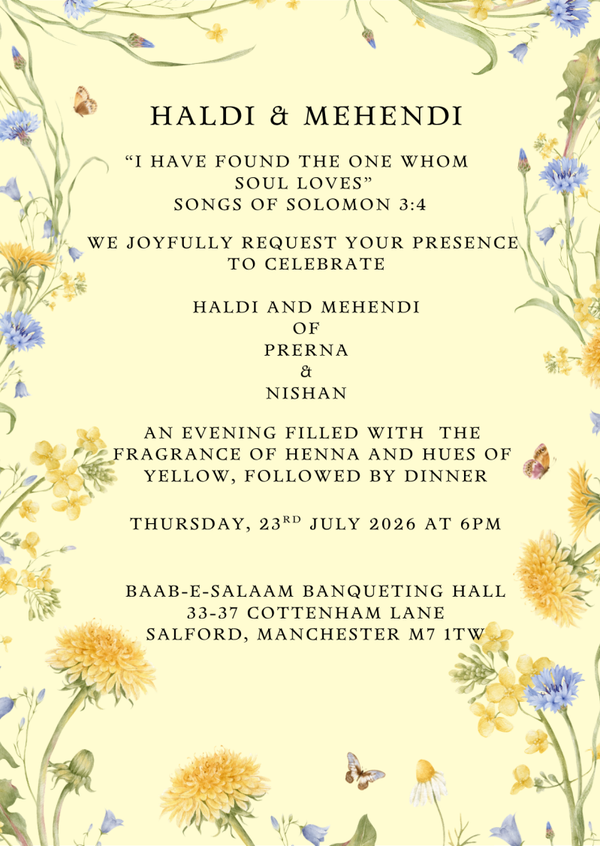 Primrose - Haldi and Mehendi Invitation