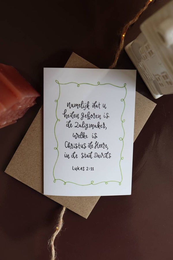Kerstkaart 'Lukas 2:11'