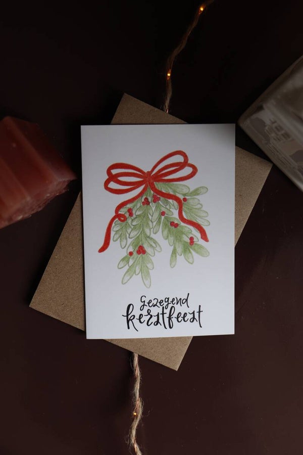 Kerstkaart 'Misletoe'
