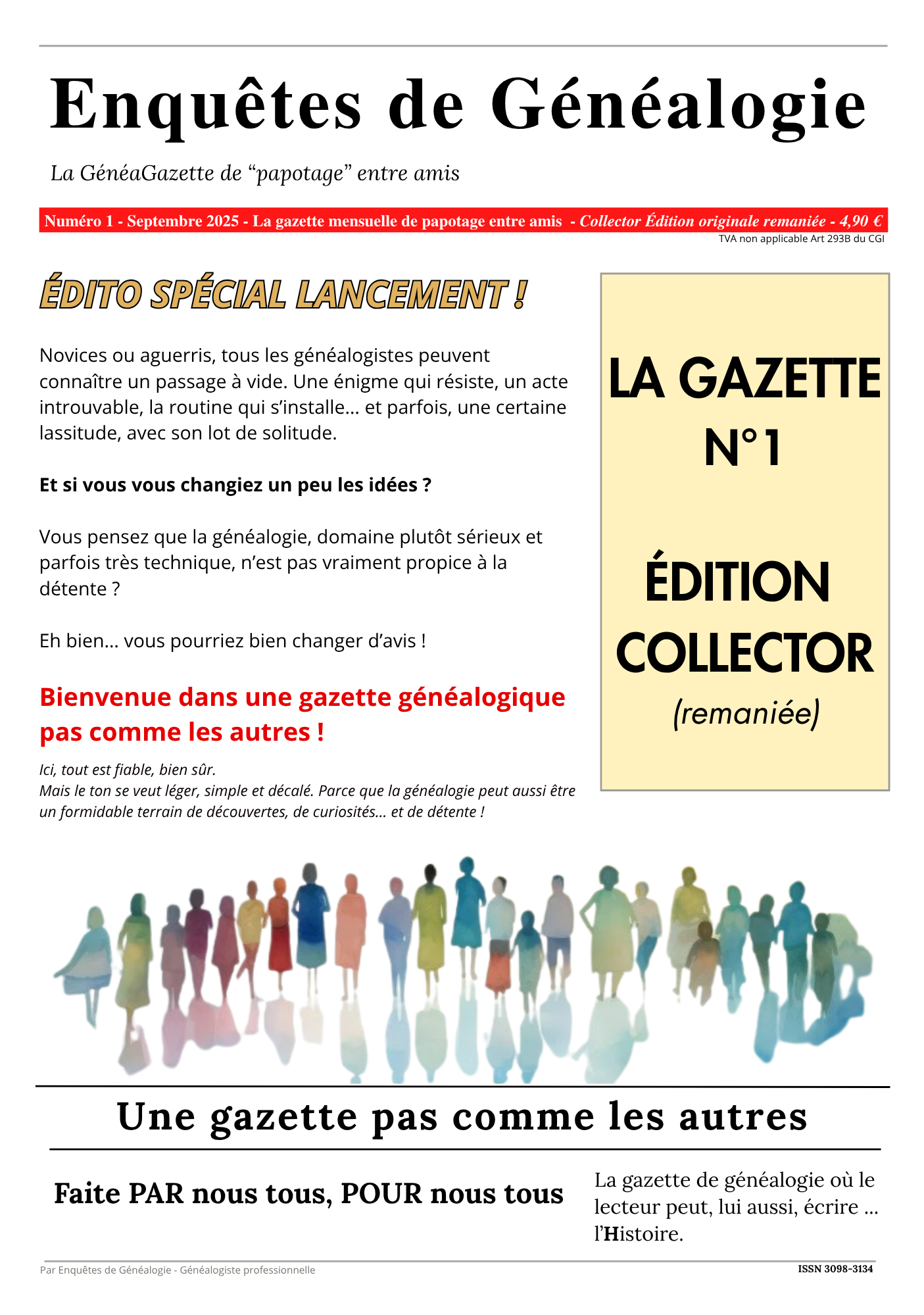 GAZETTE Enquêtes de Généalogie N°1 - Édition collector remaniée