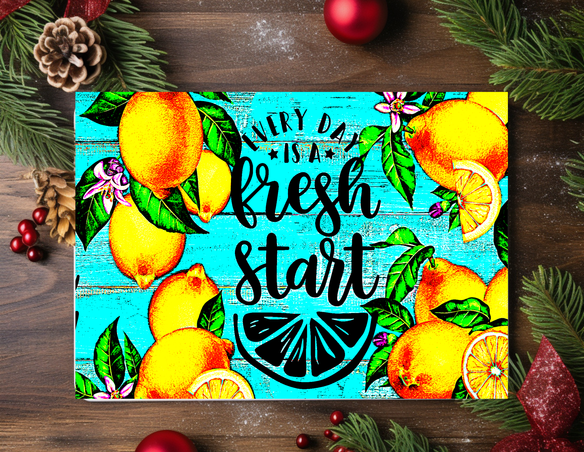 Glass cutting board with inspirational phrase Every Day is A Fresh Start