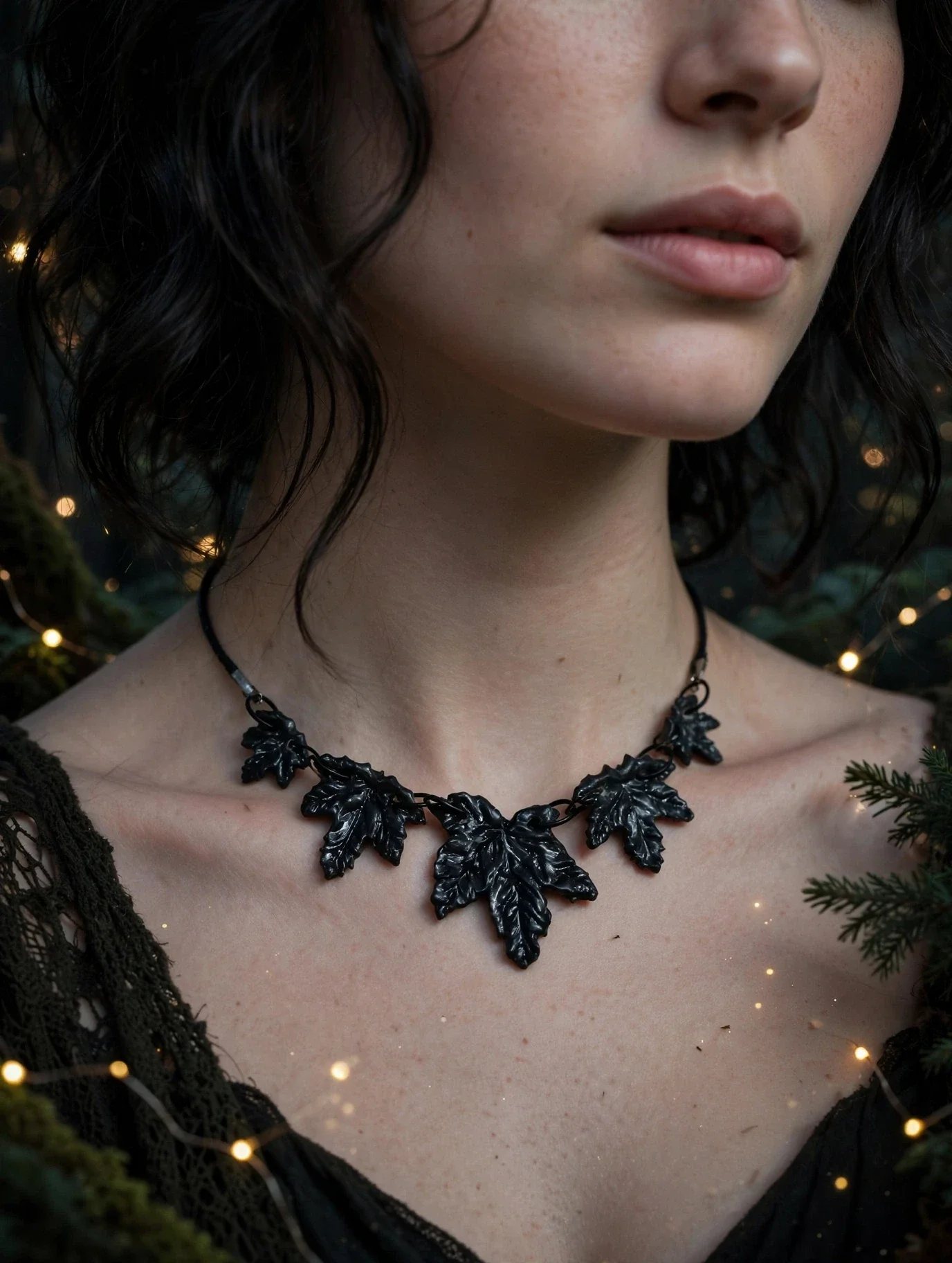 Collar hoja negra liquidámbar