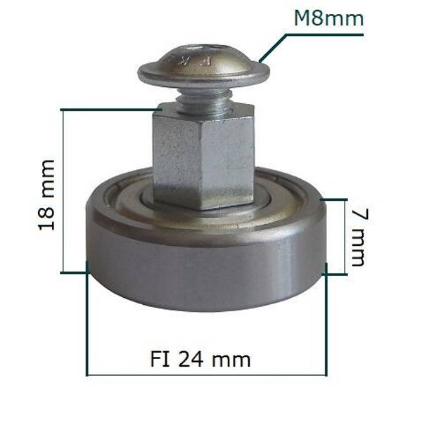 Rollager schuifdaken 24mm x 7mm VS24/7-20