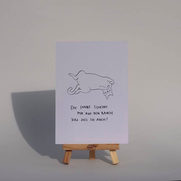 "Die Sonne scheint mir auf den Bauch ..." - Grußkarte