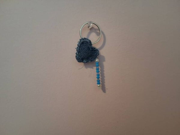 Jean heart keychain