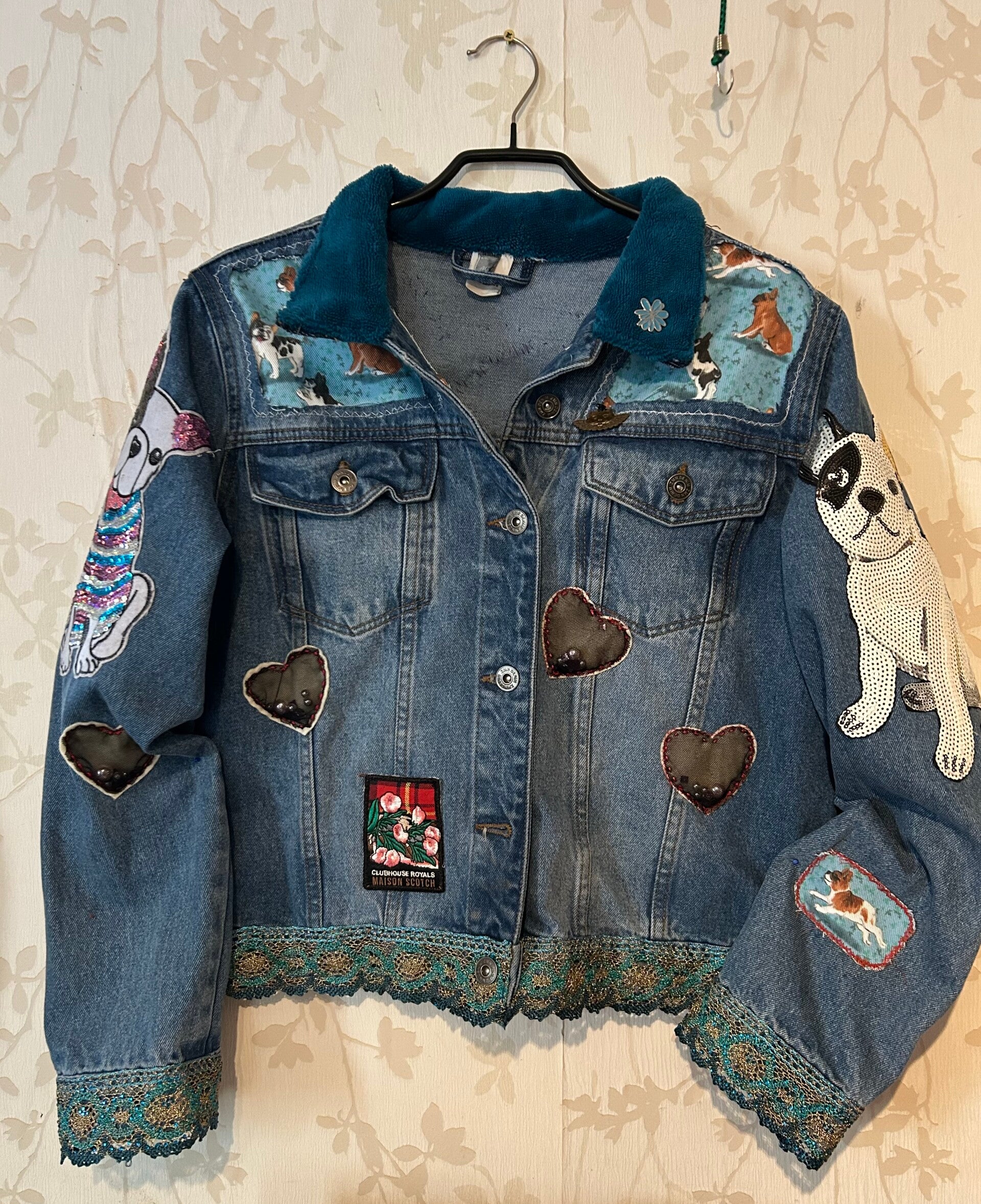 Jeans-jasje : Franse Bulldog