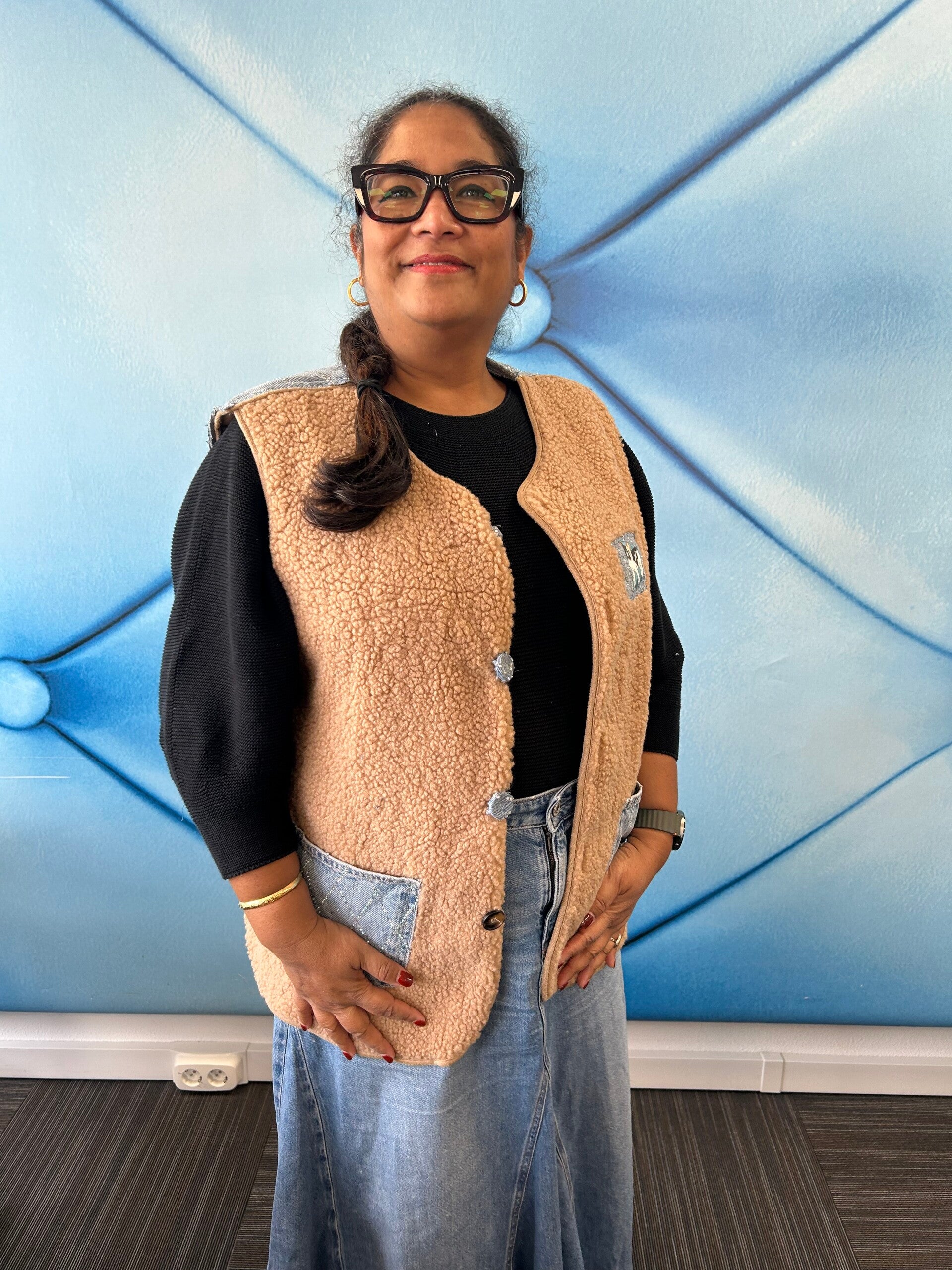 Teddy Bodywarmer: Franse Bulldog & blong