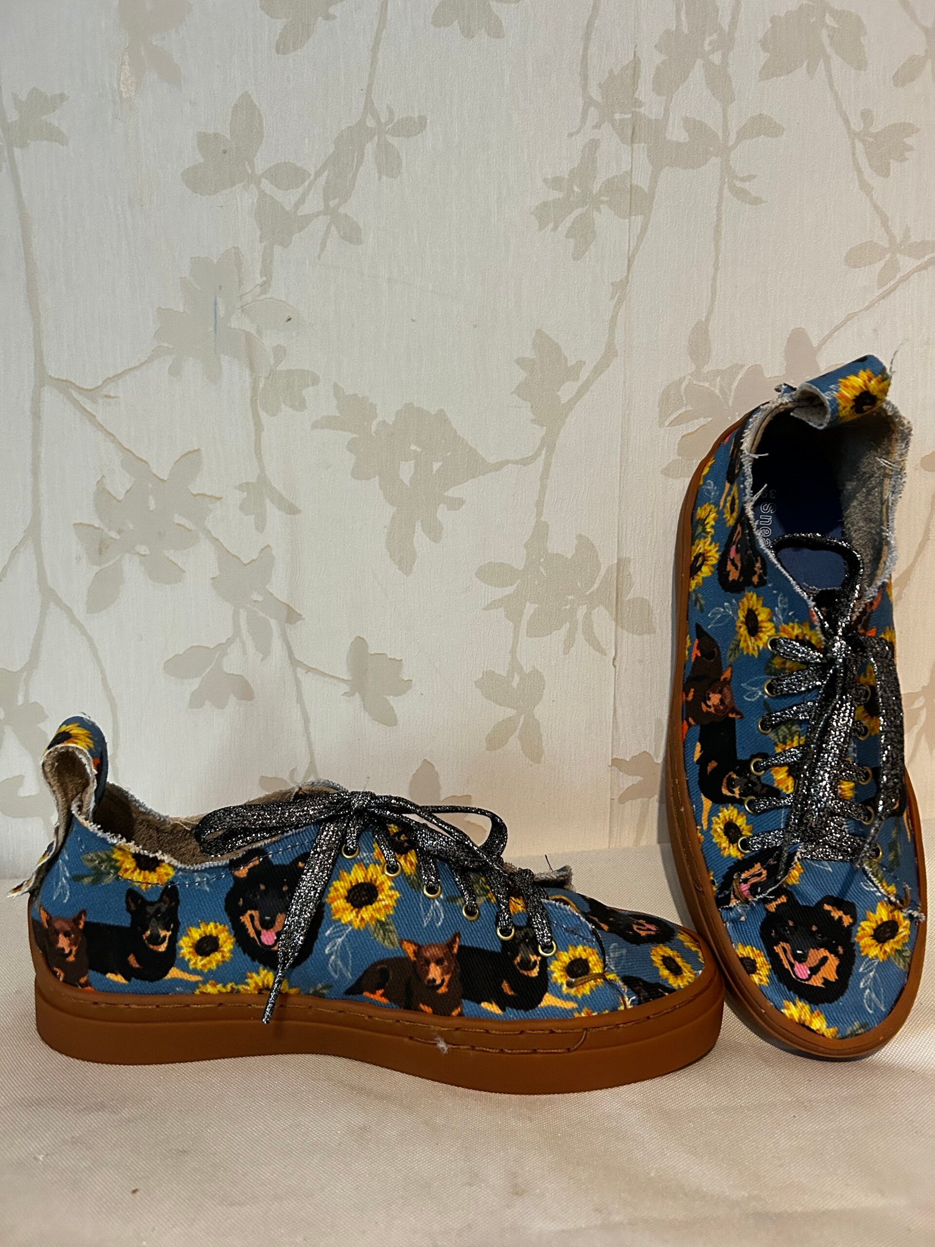 Gympen : op maat en bestelling gemaakt Lancashire heeler zonnebloem - naturel zool