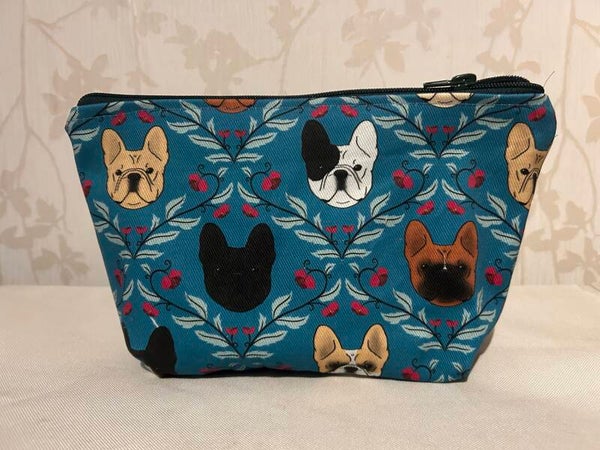 Etui : Franse bulldog op blauw