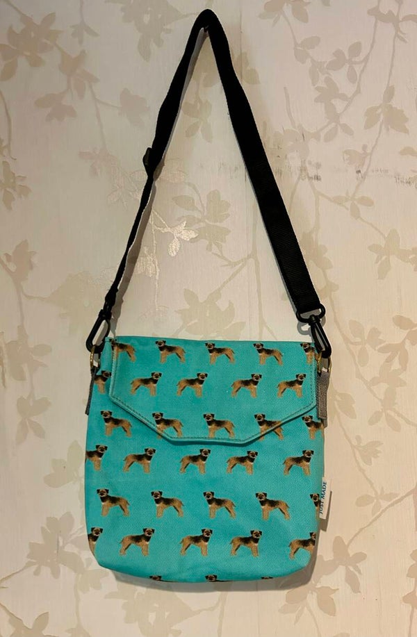 Festival tasje : Border Terrier turquoise