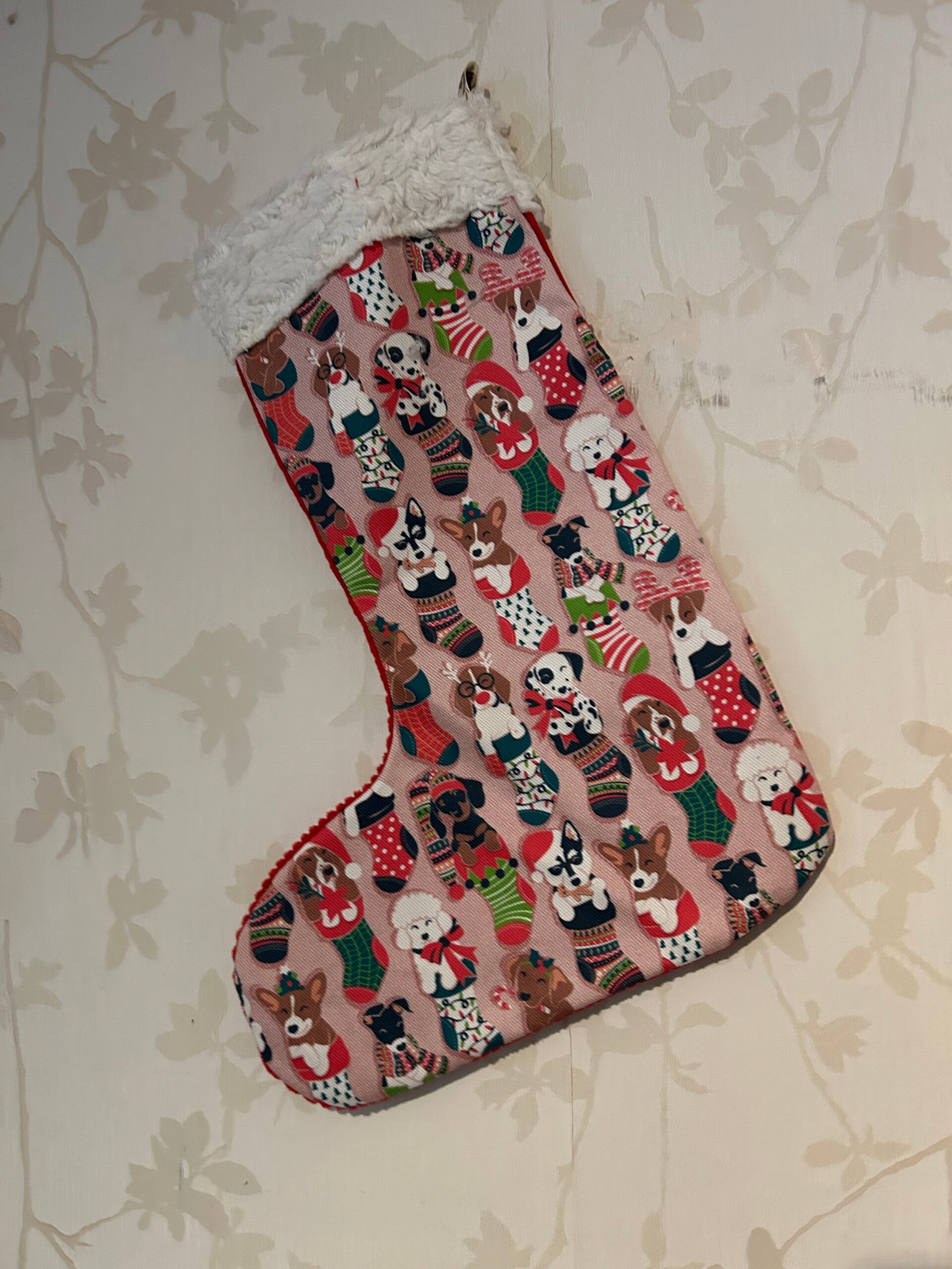 Kerstsok Groot : Hondjes in zakken