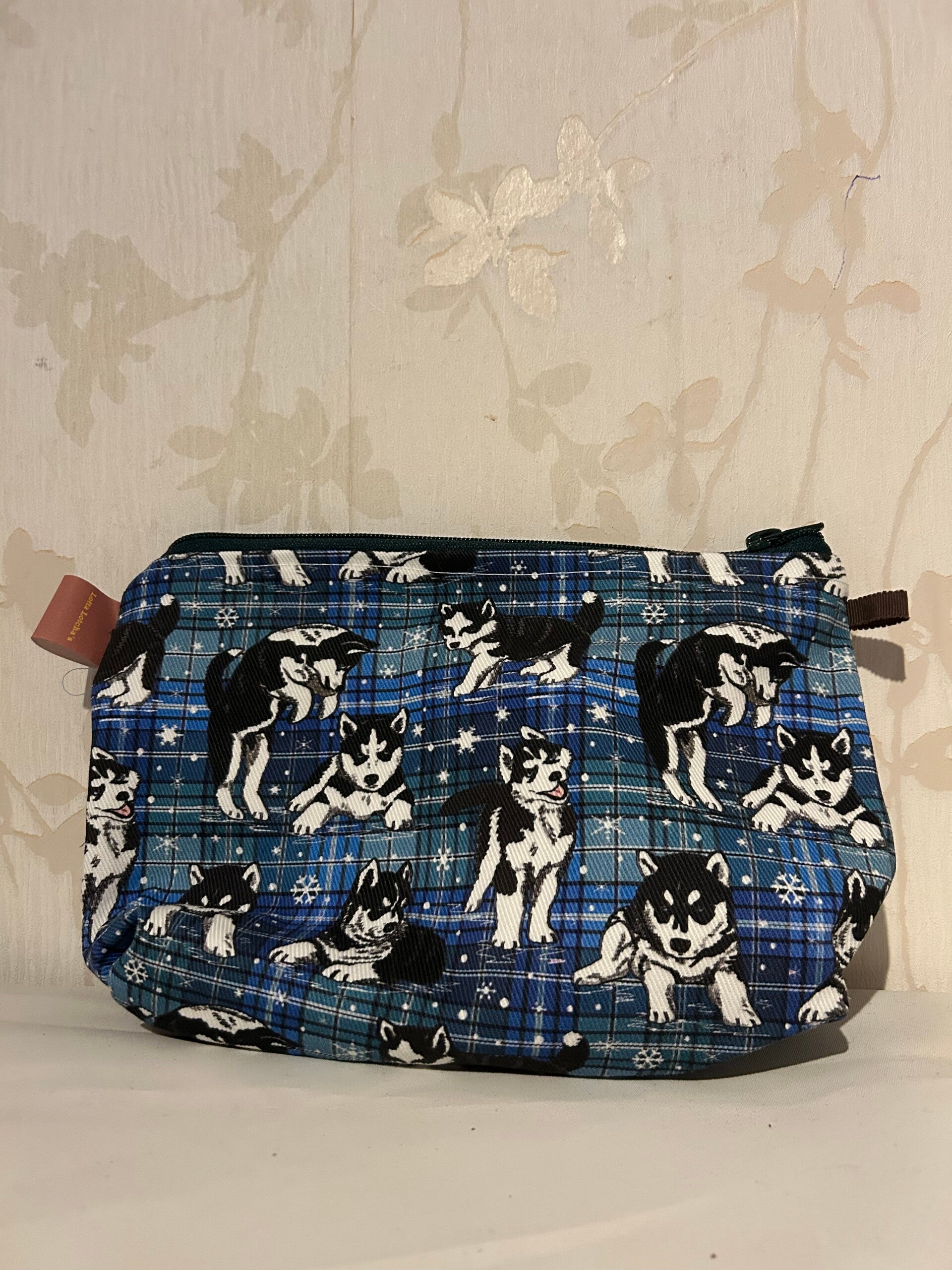 Etui : Husky blauw geblokt
